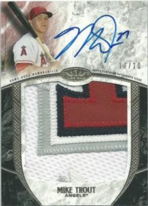 2016 Topps Tier One Mike Trout Autograph Prostegious Patches