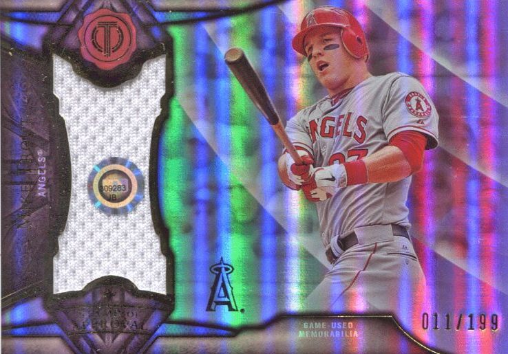 2016 Topps Tribute Mike Trout Stamp of Approval Jersey Card 199