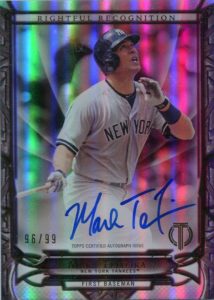 2016 Topps Tribute Rightful Recognition Mark Teizeira Autograph Card