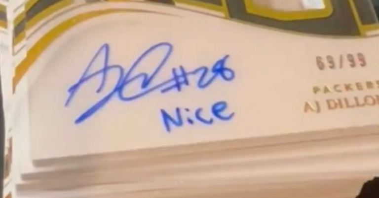 AJ Dillon Gives The Hobby a Shoutout on New Panini Cards