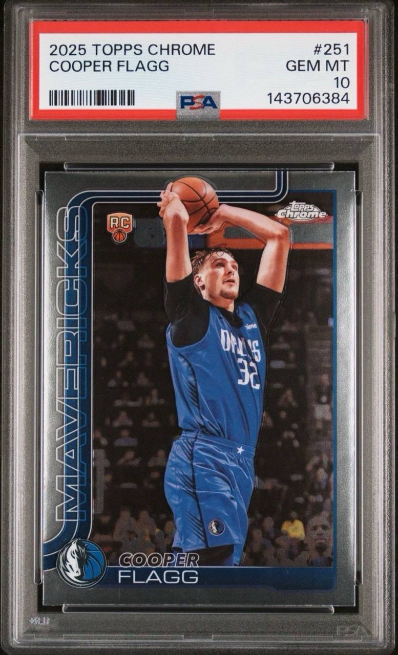 Cooper Flagg 2025 Topps Chrome PSA 10 GEM MT