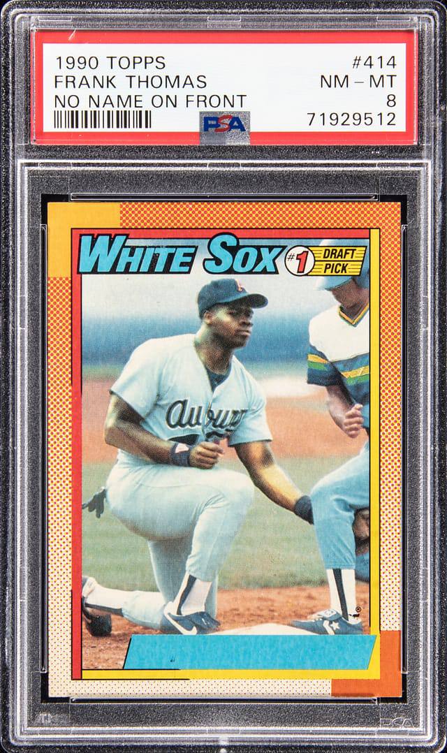 1990 Topps Frank Thomas No Name on Front Error card in PSA slab
