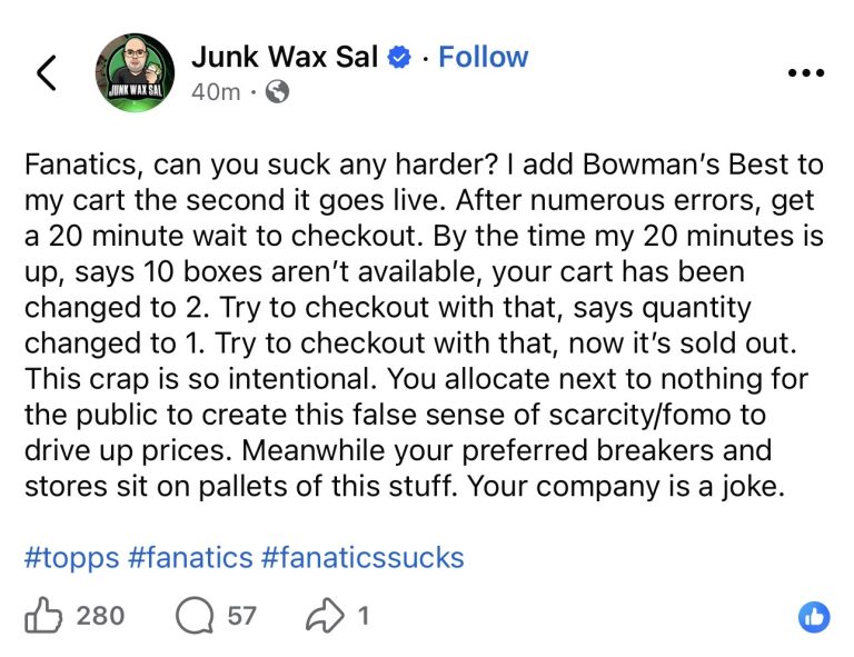 Fanatics Gave Breakers Pallets While Collectors Got ‘Sold Out’ Messages