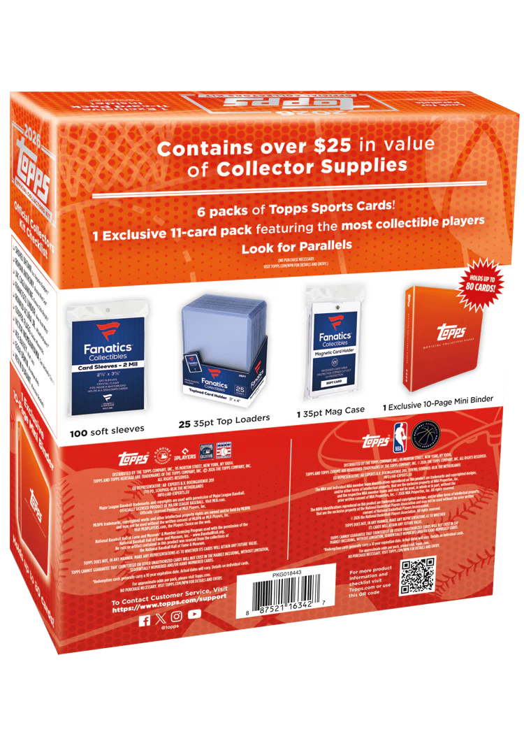 2026 Topps Collector Kit Box Back - Contents