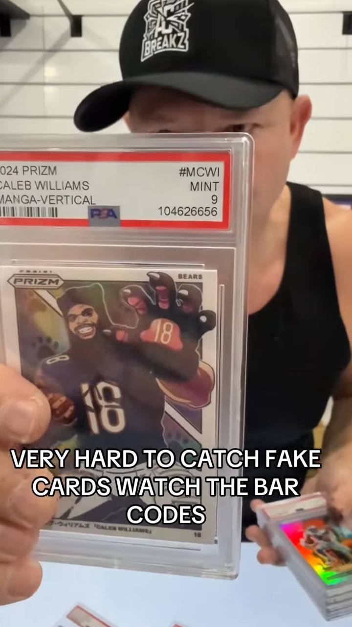 Counterfeit Caleb Williams Prizm PSA slab