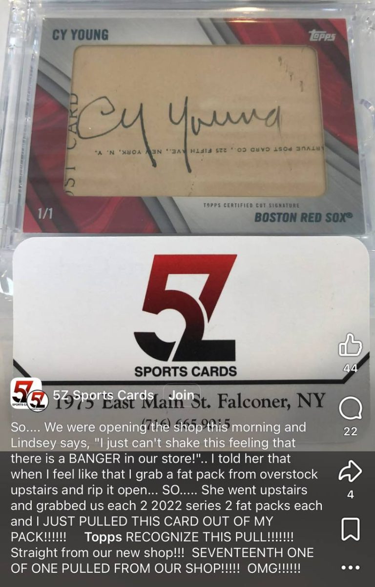Hobby Shop Pulls Cy Young 1/1 Cut Signature—Authenticators Call It Fake