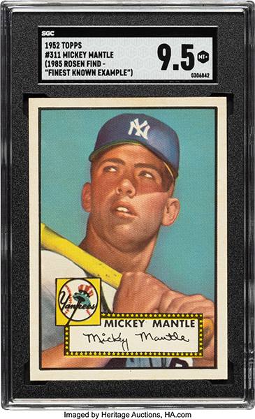 1952 Topps Mickey Mantle #311 graded SGC Mint+ 9.5, the finest known example