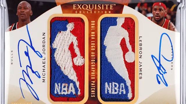2006-07 Exquisite Collection Dual Logoman featuring Michael Jordan and LeBron James