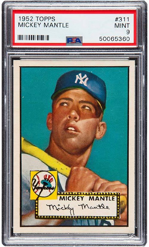 1952 Topps Mickey Mantle #311 graded PSA 9 Mint