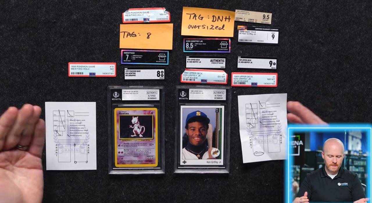 Teapot showing grading inconsistencies on Ken Griffey Jr cards